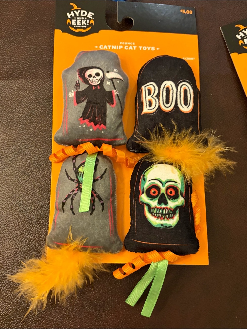 2 for $10 Hyde & EEK! Halloween Catnip Toy Set - Black, Gray & Orange
